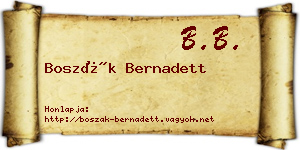 Boszák Bernadett névjegykártya